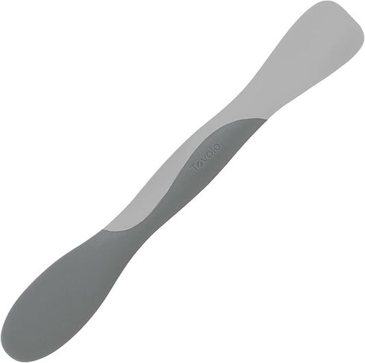 Tovolo Mini Scoop and Spread Tool for Kitchen Meal Prep Small Sandwich Spreader Spatula for Peanut Butter Jelly, Silicone BPA Free Dishwasher Safe Scooper Spreader, Oyster Gray and Cool Gray