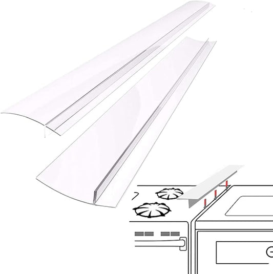 SEVCHY Silicone Stove Gap Covers (2 pack), Oven Gap Filler, Heat Resistant Stove Gap Filler, Seal Gap between Stovetop and Counter, Easy Clean (30 inch, Clear)