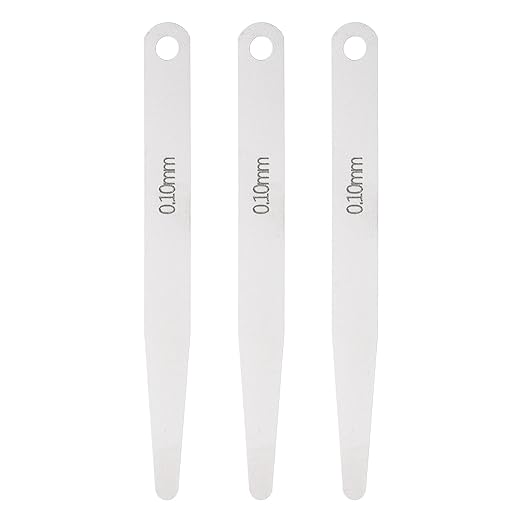 HARFINGTON 3pcs Metric Thickness Feeler Gauge 0.1mm Single Blade Oval Feeler Gauge 3CR-13 Stainless Steel Gap Measuring Tool for Repair Valve Guitar Spark Plug