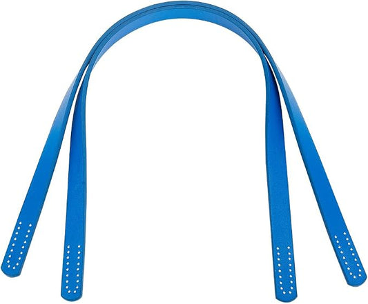 PH PandaHall 24 Inch Blue Leather Bag Strap, 2pcs Sew on Purse Handles 0.7 Inch Wide Leather Bag Handle Short Handbag Strap Replacement Handle for DIY Handbags Bags Tote Crochet Bag Repair