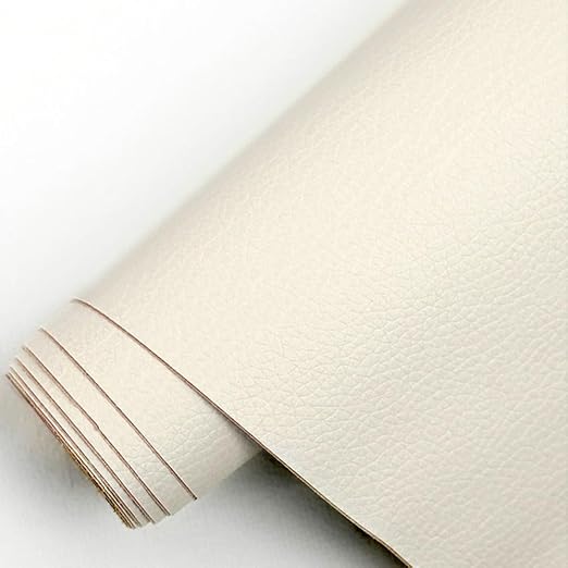 16 X 40 inch Self Adhesive Leather Repair Patch, Creamy White Leather Repair Tape for Furniture, Adhesive Leather Patch for Car Seat Repair, Leather Repair Kit for Couch (Creamy White)
