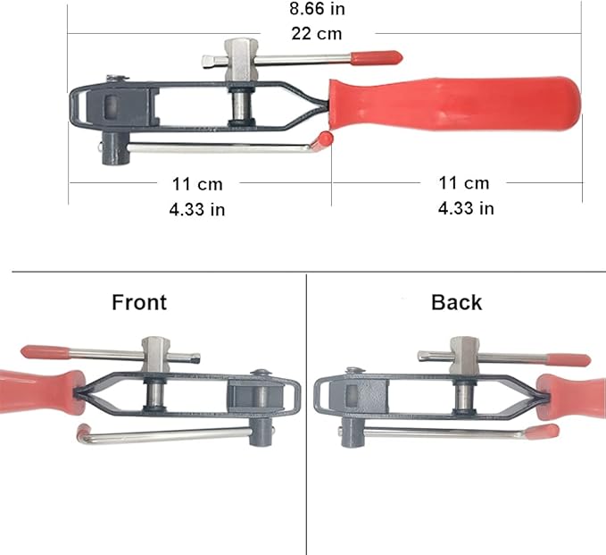 CV Joint Banding Tool with Cutter, Ear Clamp Pliers with 8pcs Single Ear CV Boot Clamps Tool Kit, Ear Boot Tie Pliers, Car Band Tool Kit, Hose Axle Plier CV Clamp Tool for Auto ATV UTV