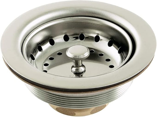 Kingston Brass K111BPN Tacoma Stainless Steel Kitchen Sink Basket Strainer, Polished Nickel