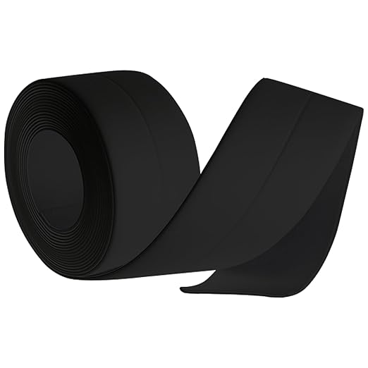 Black Caulk Tape Bath & Kitchen Caulking Tape Self Adhesive Waterproof, Toilet Sealant Tape, Bathtub Sealing Strip Tape for Bathroom Caulking Tape Shower Caulk Strip (1.5" x10.5Ft)