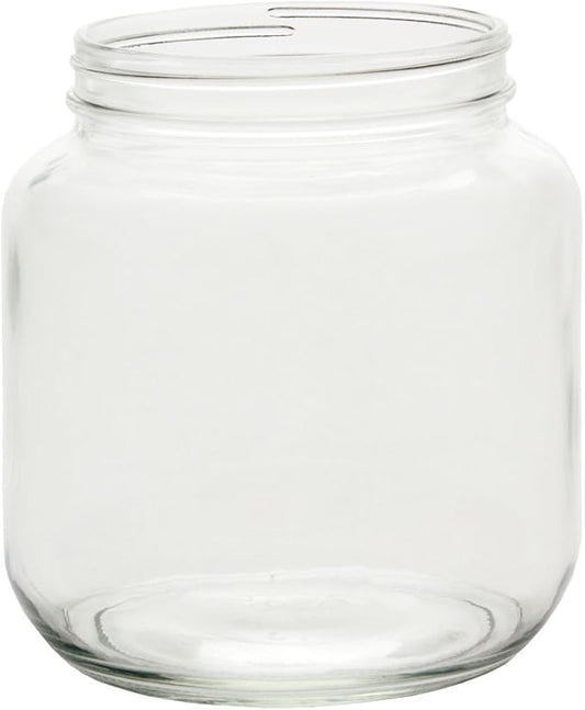 North Mountain Supply NMS A0064-00 - 1 White Metal 1/2 Gallon Glass Wide-Mouth Fermentation/Canning Jar with 110mm White Metal Lid
