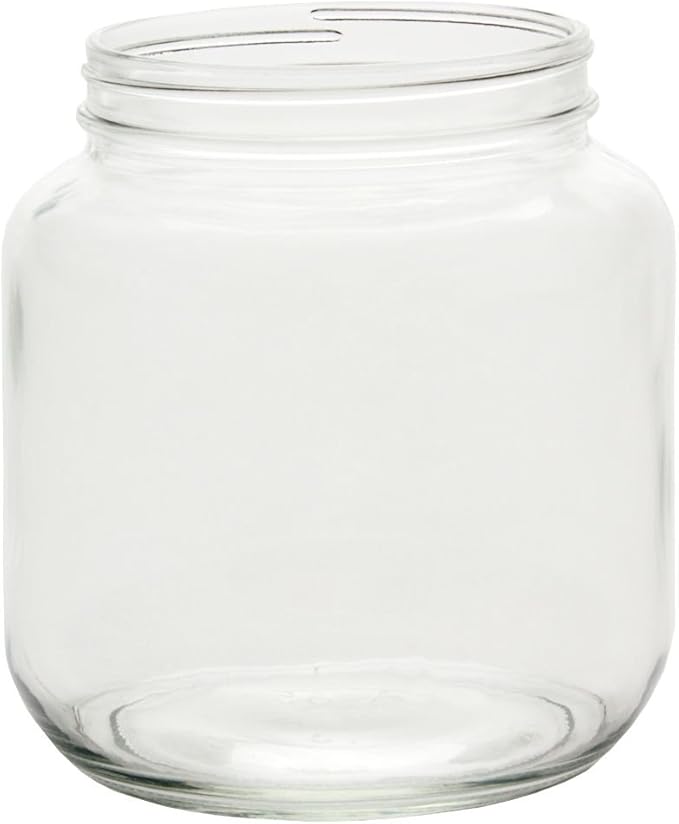 North Mountain Supply Nms A0064-00 - 1 White Plastic 1/2 Gallon Glass Wide-Mouth Fermentation/Canning Jar with 110mm White Plastic Lid