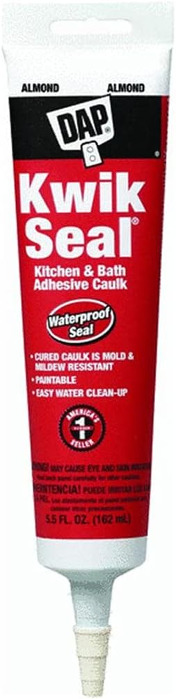 DAP 18013 KWIK SEAL Tub & Tile Adhesive Caulk - Almond 5.5-oz Tube (18041)