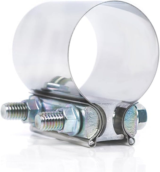 ID 2.25 Inch Exhaust Clamp, Stainless Steel 2-1/4" Lap Joint Band Clamp Sleeve Coupler Fit For OD 2.25" Pipes