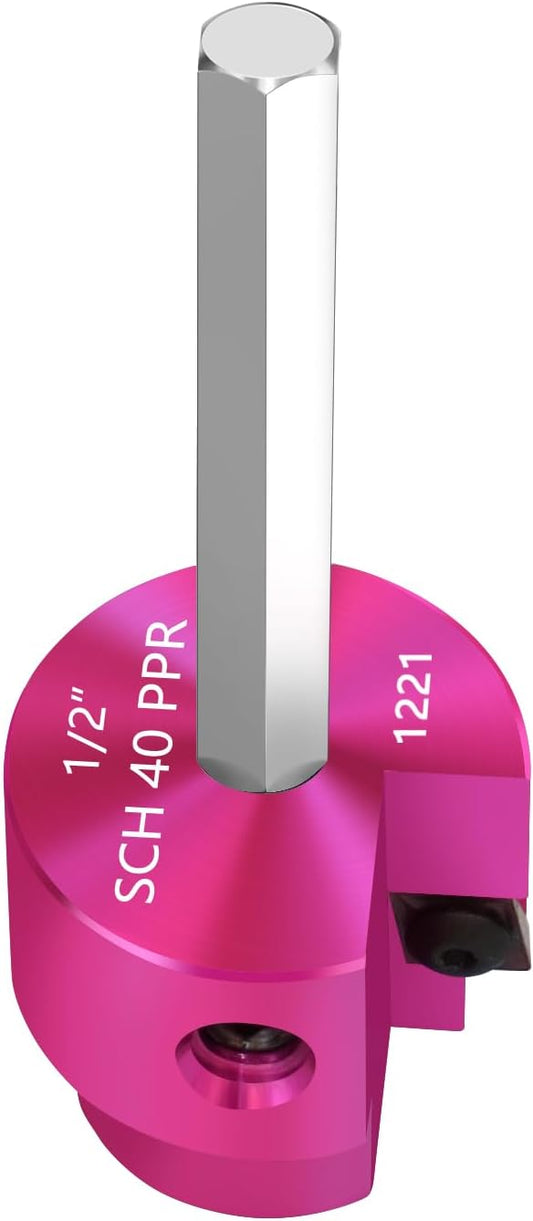 PVC Fitting Saver 1/2-Inch Head,1/2" PVC Pipe Reamer with 1/4-Inch Hex Shaft, Socket Saver Plastic Pipe Fitting Reamer Plumbing Tool for Sch.40 CPVC ABS Socket Hub Removing,Fit 1/2" Drills