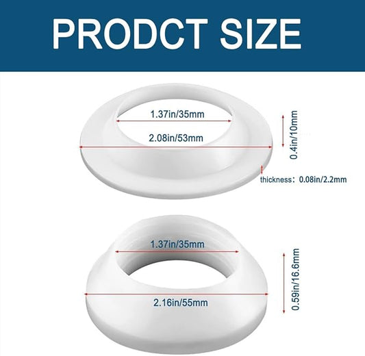 Drainage Seal,Universal Basin Drain Gasket Replacement Parts,Thickened Silicone Sealing Ring for Bathroom Sink Drain Stopper，Includes top and Bottom washers Seals (White-4 Sets)