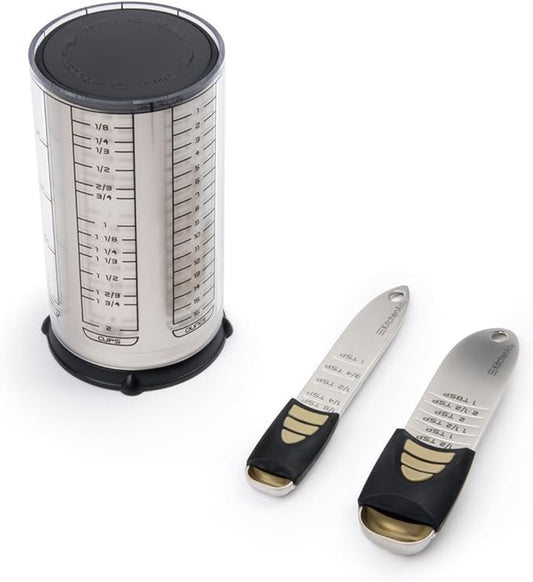 KitchenArt 2 Cup Pro Essentials Gift Set, 6.5x6.5x7", 3-Piece Set