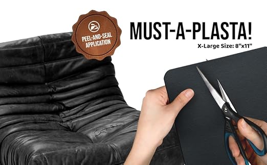 MastaPlasta Original Self-Adhesive Leather Patches for Furniture Repair - Ivory 11" x 8" (28 x 20 cm). Upholstery-Quality Patch for Leather Chair, Leather Patch for Car Seat Repair