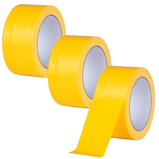 XUXU 3 Pack Yellow Duct Tape Heavy Duty Waterproof, Strong Adhesive for Indoor Outdoor Repairs, 60 Yards x 2 Inch Total