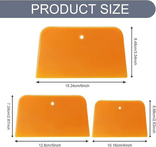 2 Set Body Filler Spreaders, Auto Plastic Putties Spreader Tool Includes Large, Medium and Small, Reusable Auto Film Application Tool for Body Fillers, Putties, Glazes, Caulks and Paint (6PCS)