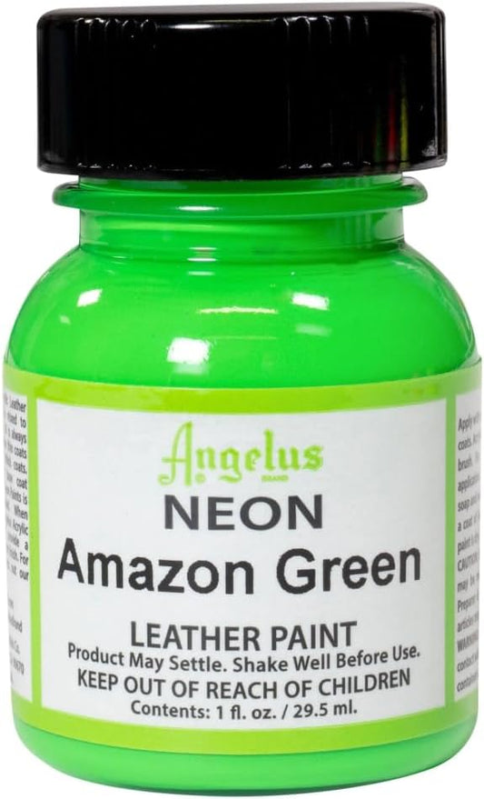 Angelus Neon Leather Paint, 1 oz., Amazon Green