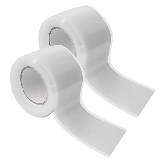SIDAZON 2 Rolls 1in x20ft Rescue Tape self-fusing Silicone Tape Waterproof Rubber Tape, Water Hose Leak Seal Pipe Plumbing Hose Repair Tape for Cable Winding Insulating Strech Wrap Seal White