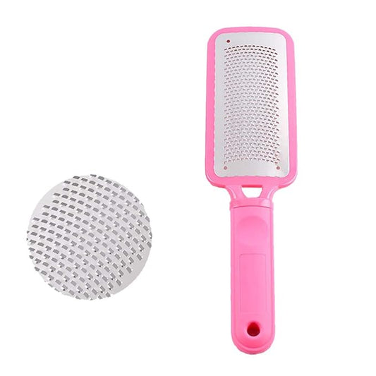 JISTL Foot File Colossal Foot Rasp Stainless Steel Pedicure Metal Surface Foot Care Tool,Foot Rasp Eliminate Feet Cracked Dead Thick Dry Hard Skin (Pink&10.6")