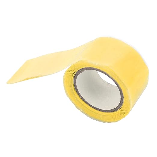 Self Fusing Silicone Tape, Waterproof Insulation Adhesive Tape, 2 Rolls 1.5m x 2.5cm - Heat, Easy Tear, Durable Pipe and Hose Repair Solution (Yellow)