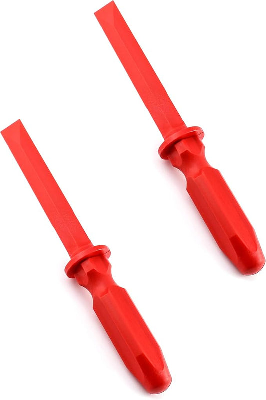 QWORK Chisel Scraper, 2 Pack (7/8") Wheel Weight Remover, Non-Marring Plastic Scraper Remover Tool Kit, for Adhesive, Caulk, Gasket Decals Emblem Moldings