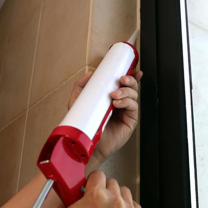 9-Inch Caulk Gun with Drip Control, Manual Sealant Applicator for Standard Cartridges, Smooth Rod Caulking Tool for Home Repair and DIY Projects