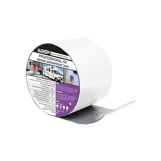 Alenor White RV Roof Butyl Tape 4" Inch x 33’ Ft RV – Pack of 1 - Repair Sealant Tape, Stop Camper Roof Leaks, UV-Resistant, Tent Repair, Weatherproof & Durable for Camper, Trailer, Boat, Trucks
