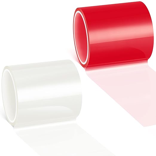 Patelai 16.4 ft x 2 Inches Self Adhesive Repair Light Tape Auto Tail Fog Lights Tint Headlight Lens (Red, Clear, Rolls)