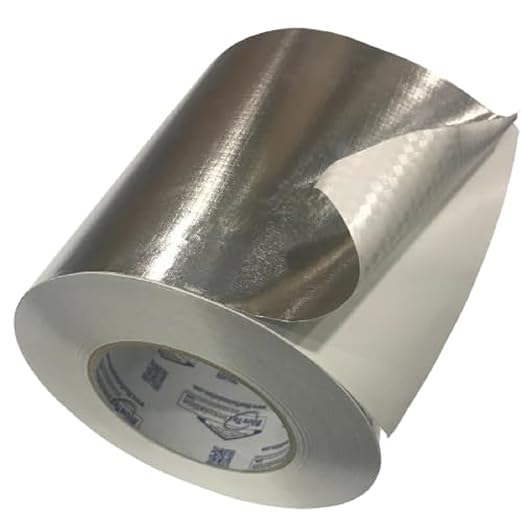 BlueTex Insulationㅤ HVAC Aluminum Foil Tape 6 inch x 150 ft (6 mil), Professional Grade Silver Duct Tape Metallic, Tear-Proof Woven HVAC Tape Heavy Duty for Ductwork, Dryer Vent & Insulation - 8 Rolls