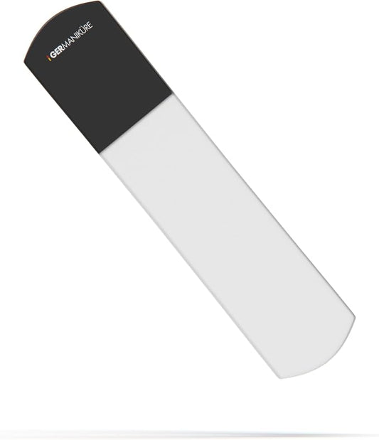 GERMANIKURE Pedicure Bar, Foot File, & Callous Remover - Black Glass with No Sleeve Ethically Made in Czech Republic