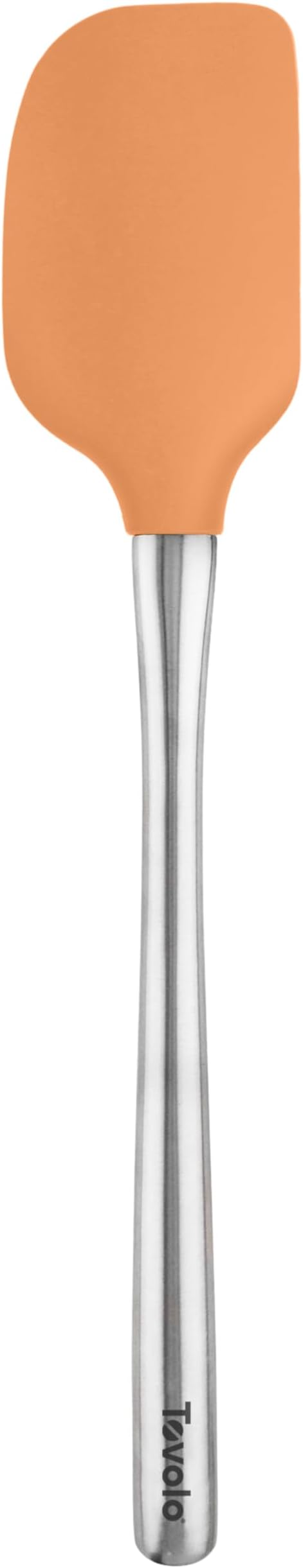 Tovolo Flex-Core Silicone Spatula Metal Handle for Scraping Bowls Mixing & Baking, Dishwasher Safe Heat Resistant Stainless Steel Silicone Spatula for Cast Iron and Nonstick Cookware, Apricot Orange