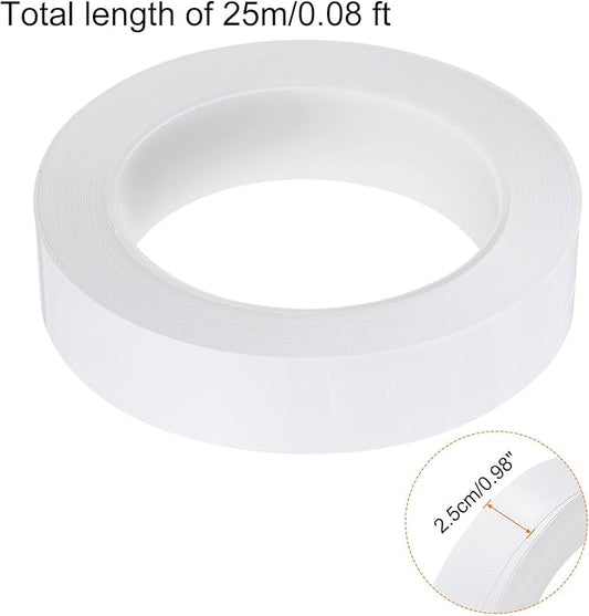 HARFINGTON 2Pcs Floor Tiles White Foil Lines Metallic Mirror Tape 0.98" x82 Ft Ft Self Adhesive Decor Floor Wall Seam Sticker Waterproof Gap Sealing Tape for Kitchen Bathroom Cabinet