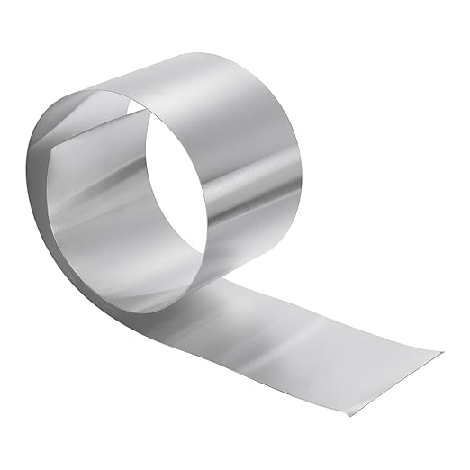 uxcell Aluminum Flashing Roll, 5in x 3.3ft Metal Roof Panels 0.8mm Waterproof Aluminum Sheet Roll for House Repair, Roof Flashing, Sealing Windows Doors, DIY Projects