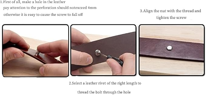 75 Sets Chicago Black Round Head Rivets Binding Screws Screws 6/10/12 3 Sizes for Leather Craft Decoration/Books/Leather, Bags, Apparel Rivets