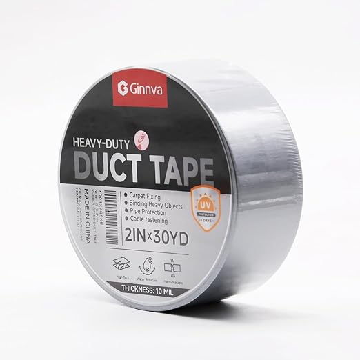Heavy-Duty Duct Tape 2 in x 30 Yards,10 Mil Thick, Waterproof, Strong Adhesive for Repair, No Residue, All Weather, Rubberized Fabric Tape for Indoor & Outdoor Use (1)