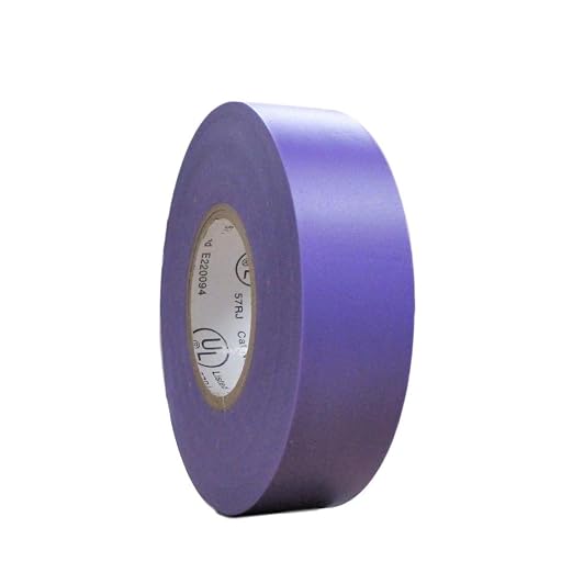 TradeGear Colored Electrical Tape - PVC General Purpose - Waterproof, Flame Retardant, Rubber Based Adhesive, UL Listed - Rated for Max. 600V and 80oC Use – 60’ x 3/4" x 0.07" (1 Pk Purple)