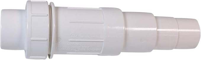 Midline Valve 567SD212 Heavy Duty PVC Repair Coupling; Expandable Pipe Fitting; 2-1/2 in.; White Plastic