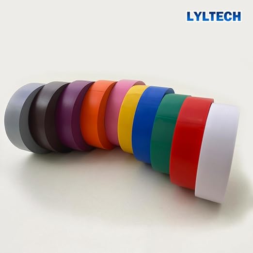 LYLTECH Matte Rainbow Electrical Tape 10 Colors 3/4in x 60ft Waterproof | Matte colored PVC tape, strong adhesive durable easy wrap for electrical wire insulation & repair