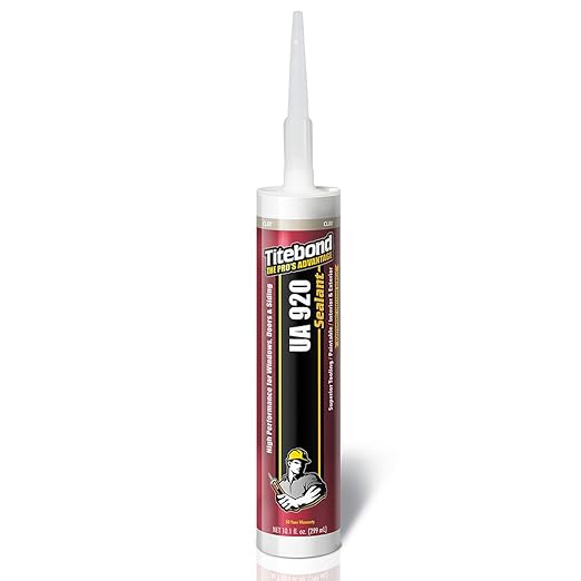 Titebond UA 920 Sealant, Clay – Urethane Acrylic Elastomeric Caulk, Crackproof & Flexible, UV Resistant, Paintable in 1 Hour, Interior & Exterior Use – 10.1 Oz, 87051