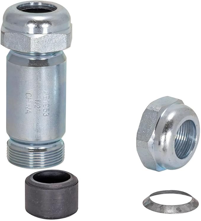 Eastman 3-7/8 Inch Long Pattern Compression Coupling, 1/2 Inch IPS, Galvanized Steel, 20562 (Pack of 2)