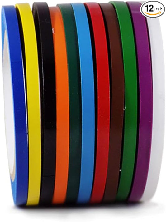 GGR SUPPLIES T.R.U. CVT-536 Rainbow Vinyl Pinstriping Dance Floor Tape: 1/4 in. Wide x 36 yds. Several Colors