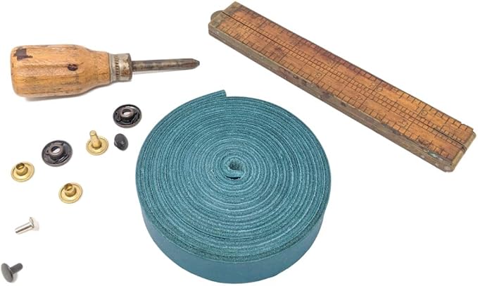 Leather Strap for Crafts & Jewelry | 72 Long × 5/8" Wide × 1/8" Thick (7-8oz) | Genuine Leather Strips for Crafts, Projects or Repairs - Teal