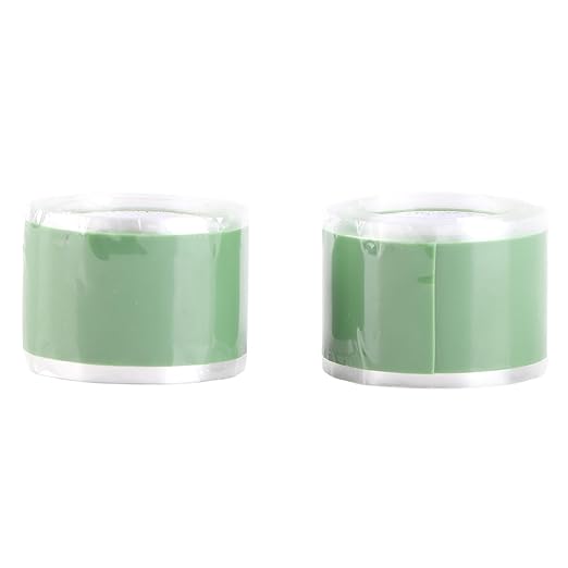 Self Fusing Silicone Tape, Waterproof Insulation Adhesive Tape, 2 Rolls 1.5m x 2.5cm - Heat, Easy Tear, Durable Pipe and Hose Repair Solution (Green)