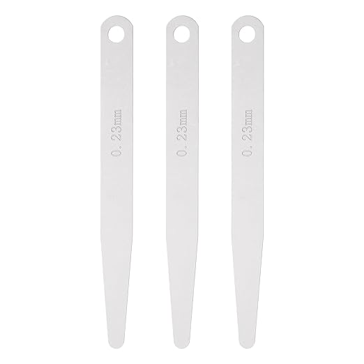 HARFINGTON 3pcs Metric Thickness Feeler Gauge 0.23mm Single Blade Oval Feeler Gauge 3CR-13 Stainless Steel Gap Measuring Tool for Repair Valve Guitar Spark Plug