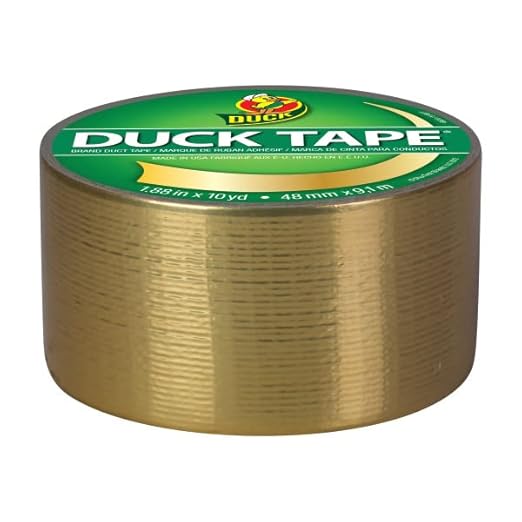 Duck Brand 280748 Color Duct Tape, Metallic Gold, 1.88 Inches x 10 Yards Each Roll, 3 Rolls
