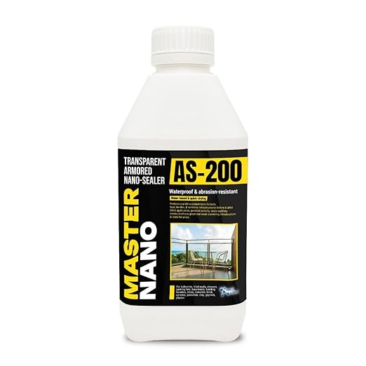 Nano Surface Sealer AS-200 – Transparent Waterproof & Abrasion-Resistant Nano Coating for Terraces, Tiled Roofs, Bathtubs, Stone & Concrete - Breathable, Invisible, Professional-Grade (33.8 fl.oz)