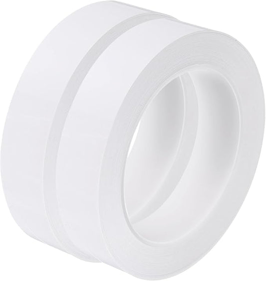 HARFINGTON 2Pcs Floor Tiles White Foil Lines Metallic Mirror Tape 0.98" x82 Ft Ft Self Adhesive Decor Floor Wall Seam Sticker Waterproof Gap Sealing Tape for Kitchen Bathroom Cabinet