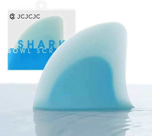 Silicone "Shark Fin" Bowl Scraper & Spatula, Design Award-winning Dough Scraper with Ergonomic Nonslip Handle and Curved Edge, Multifunction Tool for Baking, Cooking and Cleaning, 4.7*0.8*3.9in