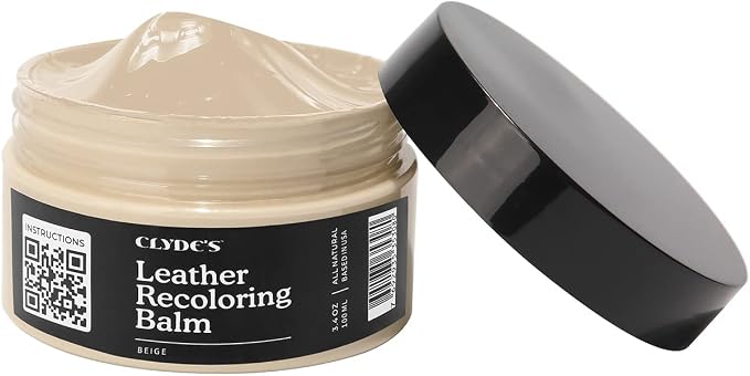 Clyde's™ Leather Company Leather Recoloring Balm – Color Restore & Scratch Repair Kit for Faded Leather Furniture, Car Seats, Sofa & Vinyl | 23 Colors | Non-Toxic Dye