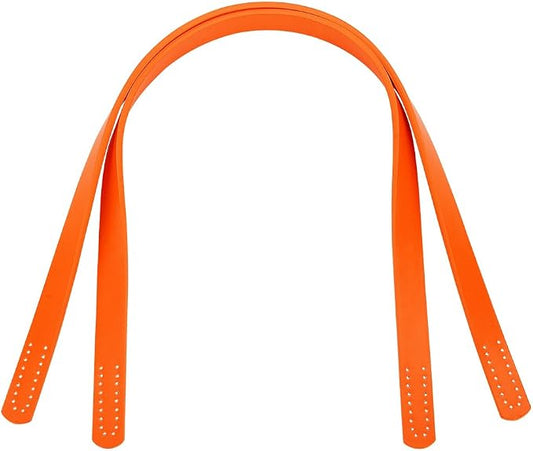 PH PandaHall 24 Inch Leather Bag Strap 2pcs Sew on Purse Handles 0.7 Inch Wide Short Handbag Strap Orange Leather Bag Handle Replacement Handle for DIY Handbags Bags Tote Crochet Bag Repair