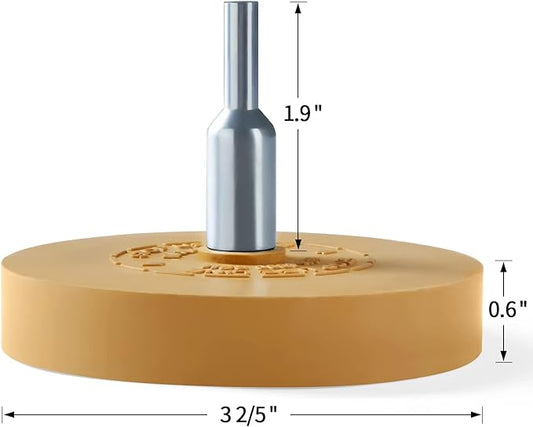 S SATC Decal Eraser Wheel Adhesive Remover Tool with Drill Adapter 4 Pack Rubber Wheel Decal Remover for Drill Emblem Removal Tool for Auto Body Metal Glass