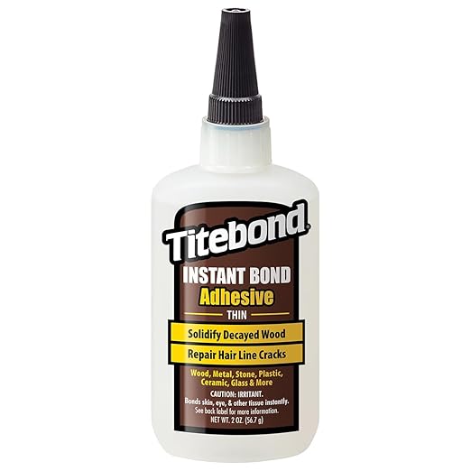 Titebond Instant Bond Wood Adhesive, Thin Viscosity, Clear, 2 oz., 6201